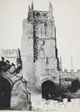 Church tower by John Piper, Ink, watercolour, gouache and collage, sold Mar 2025