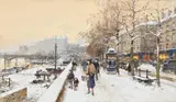 Quai des célestins by Eugène Galien-Laloue, Gouache on paper, laid to board, sold Mar 2025