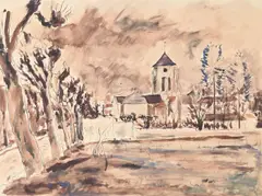 Autour de l'eglise by André Dunoyer de Segonzac, Watercolour, gouache and ink, sold Mar 2025