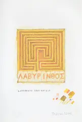 Labyrinth troy-novant by Joe Tilson, 1975, Pencil, watercolour and gouache, sold Mar 2025