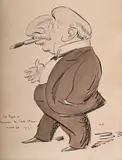 Study of a gentleman smoking by Max Beerbohm, Watercolour and ink, sold Mar 2025