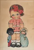 Child with dolls by Mabel Lucie Attwell, Watercolour, sold Mar 2025