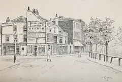 The old thames coffee house by Walter Greaves, Pencil and ink, sold Mar 2025