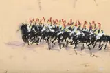 Horseguards by Paul Maze, Pastel, sold Mar 2025