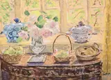 Still life in front of a window by Paul Maze, Pastel, sold Mar 2025