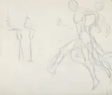 Running man by Henri Gaudier-Brzeska, Pencil on tracing paper, sold Mar 2025