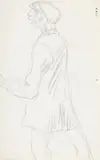 Standing figure by Henri Gaudier-Brzeska, Pencil on tracing paper, sold Mar 2025