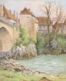 Le gave à orthez by Pierre Ernest Prins, 1896, Pastel, sold Mar 2025