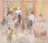 Florian's, st. mark's square, venice by Diana Armfield, Pastel, sold Mar 2025