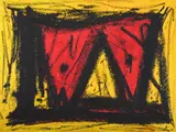 Twin red by William Gear, 1995, Pastel, sold Mar 2025