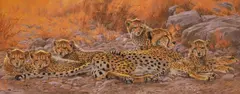 Cheetah family by Kim Donaldson, Pastel, sold Mar 2025