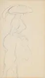 Woman with hat by Henri Gaudier-Brzeska, Pencil on tracing paper, sold Mar 2025