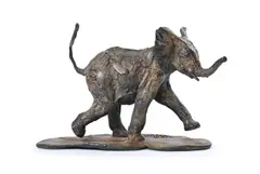 Elephant calf by Hamish Mackie, 2009, Bronze, sold Mar 2025