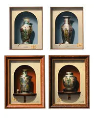 Pretty ladies by Christopher John Harrison, Oil on board All four signed with initials, sold Mar 2025