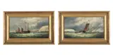 Setting sale with the white cliffs of dover by R. Roberts, Oil on canvas Each signed Each, sold Mar 2025