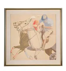 Polo players by Kenneth Stevens MacIntire, Oil on canvas laid to board, sold Mar 2025
