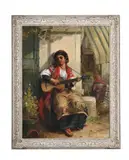 The spanish guitar player by Thomas Kent Pelham, Oil on canvas, offered Mar 2025