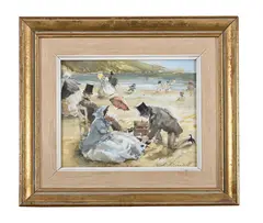 The picnic by John S. Goodall, Watercolour, pencil, offered Mar 2025