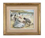 The picnic by John S. Goodall, Watercolour, pencil, offered Mar 2025