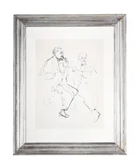 Study of two gentlemen seated by John Stanton Ward, Ink, offered Mar 2025