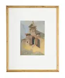 View of a church; after the harvest (verso) by Carl Haag, Watercolour, offered Mar 2025