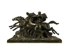 A large bronze equestrian group 'la chevauchée' cast by susse freres by Paul Silvestre, BRONZE, sold Mar 2025