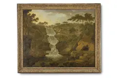 A view of sullivan's cascade by Jonathan Fisher, Oil on canvas, sold Mar 2025