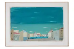 Etude de decor pour le barbier de seville by André Derain, Gouache, ink and collage, sold Mar 2025