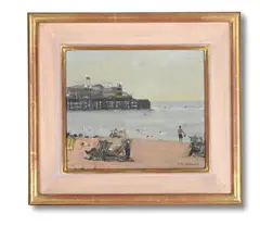 Brighton pier by Ken Howard, Oil on board, sold Feb 2025