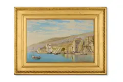 Villa franca by John Mulcaster Carrick, Oil on board, sold Feb 2025