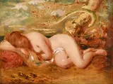 Eve and the serpent by William Etty, Oil on panel, sold Feb 2025