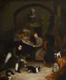 Interior of a painter's study - edwin landseer (1802-1873) by John Hayter, oil, offered Feb 2025