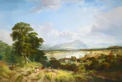 View of sterling from the forth by Frederick Richard Lee, Oil on canvas, sold Feb 2025