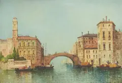 View of venice by William Meadows, Oil on canvas, sold Feb 2025