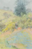 Bluebells and gorse by Edward Steel Harper Junior, Oil on canvas, sold Feb 2025