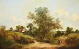 Pastoral landscape with figures by James Edwin Meadows, Oil on canvas, sold Feb 2025