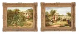 Children at play by Reuben Hunt, Oil on canvas, a pair One signed, sold Feb 2025