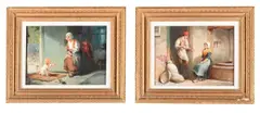 The miller and the maid by Alexander Rosell, Oil on canvas, a pair Both signed, offered Feb 2025