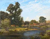 Streatley-on-thames by Philip Gilchrist, Oil on canvas, sold Feb 2025