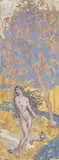Nude by a stream by Charles Ricketts, Oil on paper laid down on board, sold Feb 2025