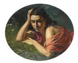Flor silvestre by George Owen Wynne Apperley, Oil on canvas, oval mount, sold Feb 2025