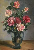 Still life of roses by George Owen Wynne Apperley, Oil on canvas, offered Feb 2025