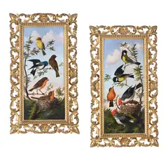 Birds and nests by Michelangelo Meucci, Oil on panel, a pair Both signed, sold Feb 2025