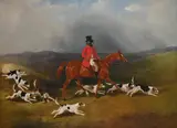 A master of foxhounds crossing a track by Charles Bilger Spalding, Oil on canvas, offered Feb 2025