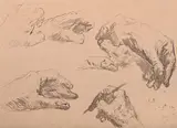 Study of hands by Augustin Théodule Ribot, Ink on paper, sold Feb 2025