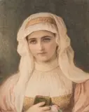 First communion by Edward Tayler, Watercolour, sold Feb 2025