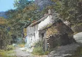 The cottage in the wood by Edward Clegg Wilkinson, Watercolour and bodycolour, sold Feb 2025