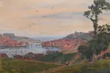 Above whitby harbour by Albert Goodwin, Watercolour and bodycolour, sold Feb 2025