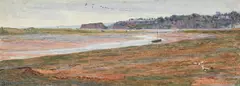 The estuary by Albert Goodwin, Watercolour heightened with bodycolour, sold Feb 2025