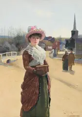 After sunday church by Carlton Alfred Smith, Watercolour, sold Feb 2025